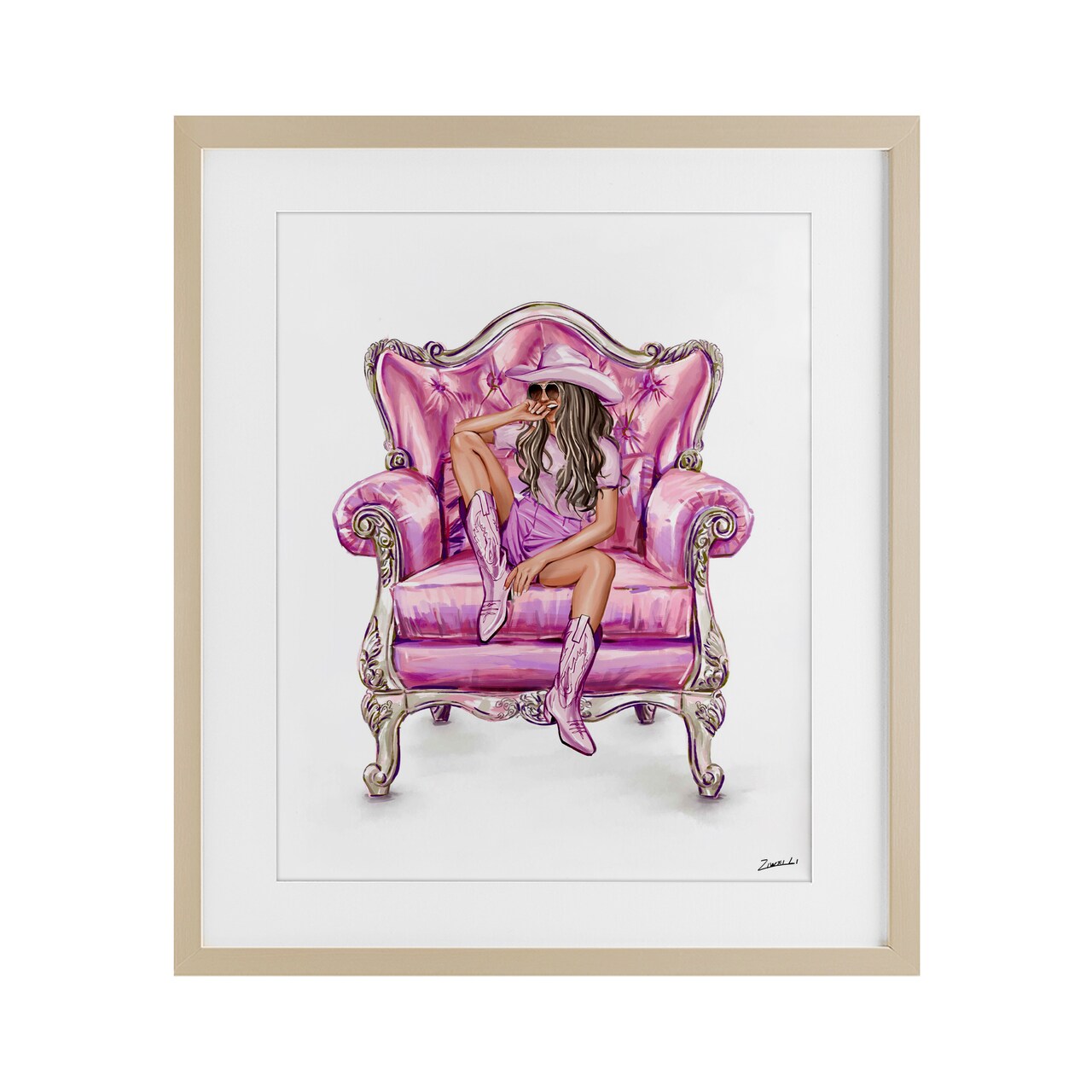 Stupell Industries Glam And Comfortable Chair Framed Print Under Glass, design by Ziwei Li
